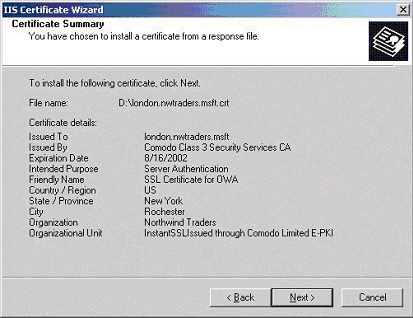 SSL Certificate Summary