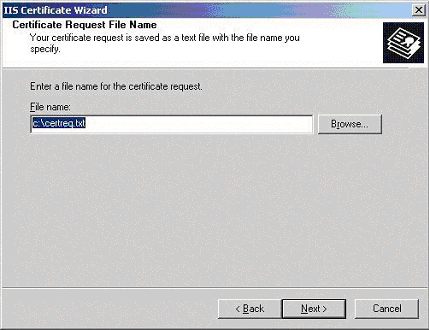 Certificate Request File Name