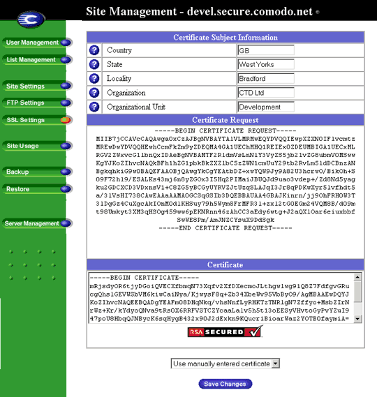 SSL CSR using Cobalt RaQ4/XTR