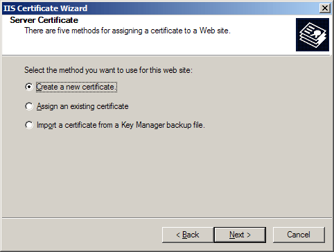 IIS 5 x Server Certificate