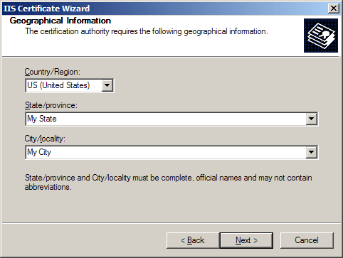 SSL Geographical information