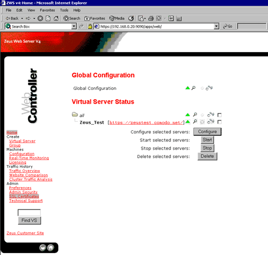 Select SSL Certificate