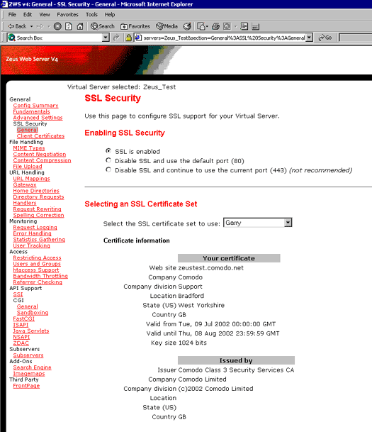 Enabling SSL Security