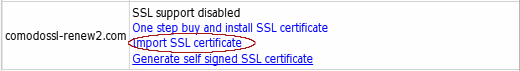 Import SSL certificate