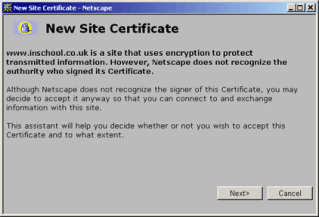 New SSL Site Certificate